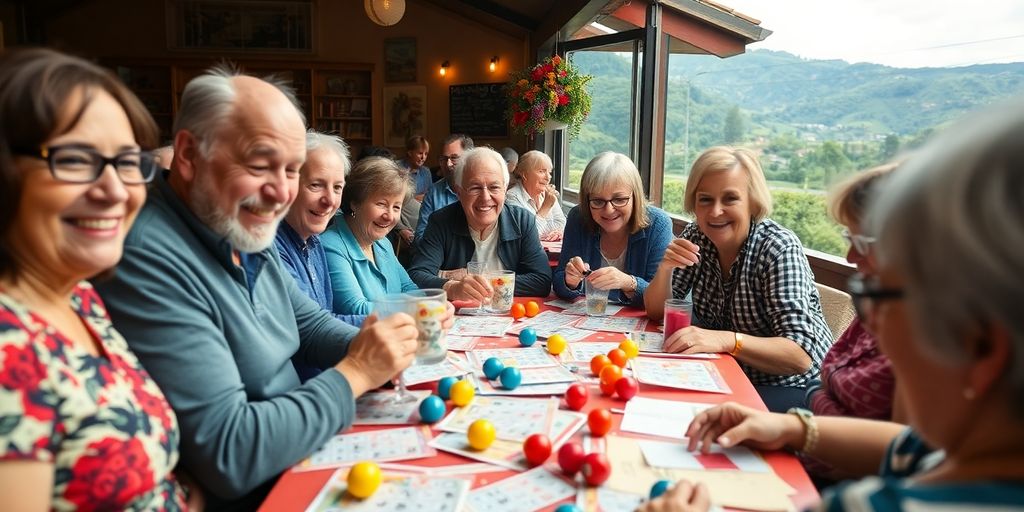 Players enjoying a Bingo game in Asturias.