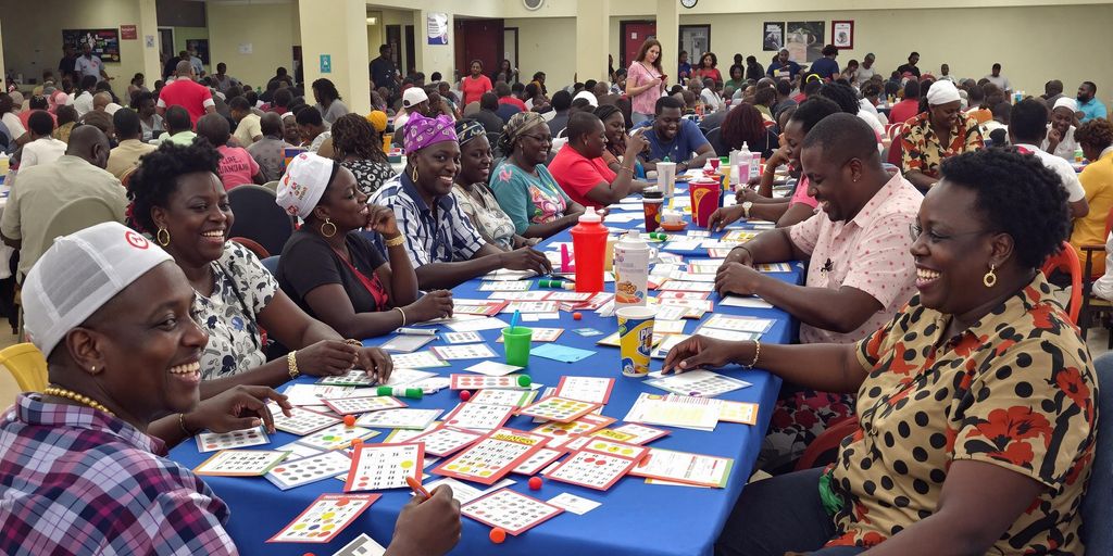 Bingo players enjoying a game in Marogong's hall.