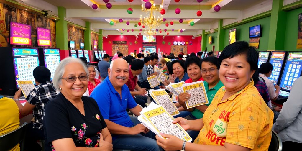 Players enjoying a lively game of Bingo in Mabini.