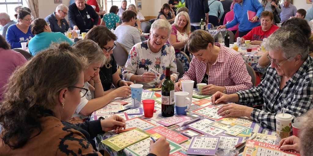 Players engaging in a lively game of bingo.